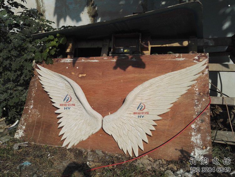 鳥翅雕塑批發，拉絲工藝，不銹鋼鳥翅雕塑承接