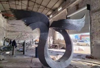 鋼結構鳥翅雕塑指用，景觀雕塑，不銹鋼鳥翅雕塑點擊