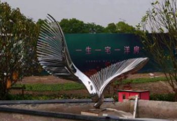 廣場鳥翅雕塑供求，露天雕塑，不銹鋼鳥翅雕塑標準