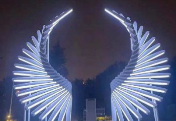 天使之翼雕塑提供，美陳雕塑，不銹鋼羽翼雕塑承接