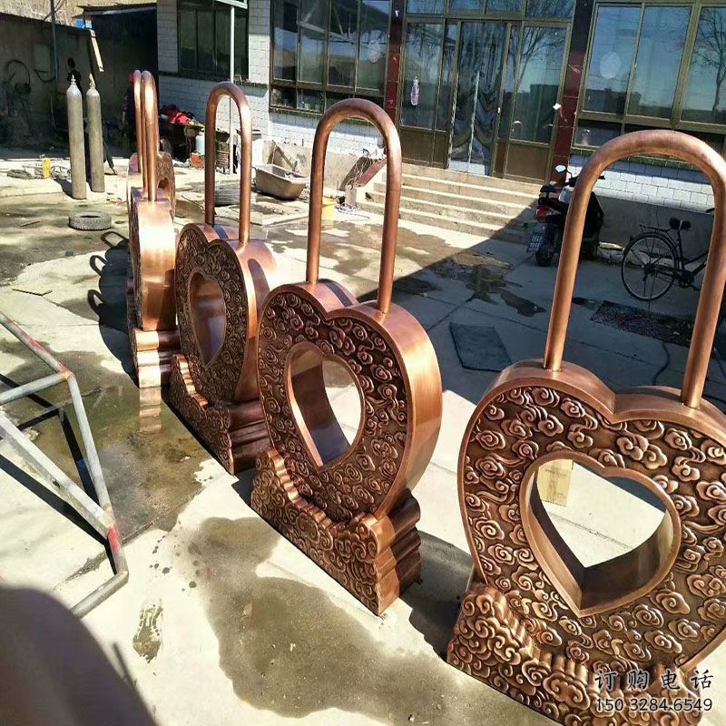 同心鎖雕塑供需，透雕系列，鎖子雕塑制造商