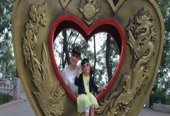 園林同心鎖雕塑精選，陸地擺件，公園鎖子雕塑精品