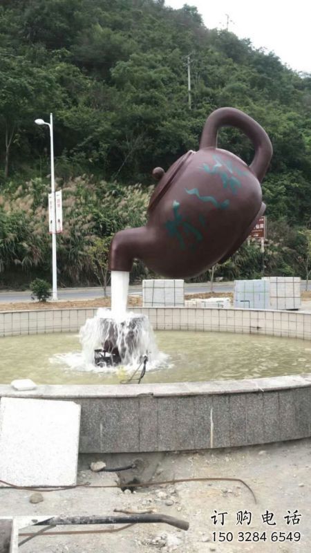 定西小區天壺標志雕塑，多彩藝術，天壺雕塑生產廠家