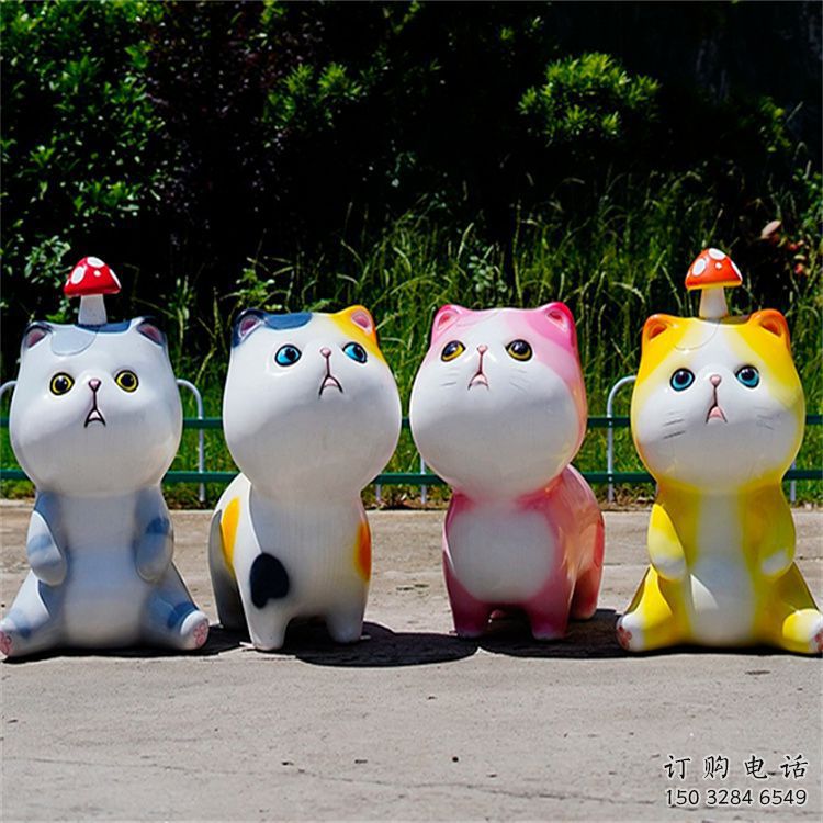 清鎮房地產貓咪雕塑，仿古動漫雕塑，公園動物制造