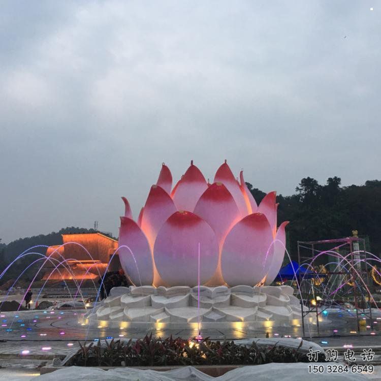 清鎮蓮花雕塑廠家，景區雕塑，水景蓮花噴泉雕塑精選