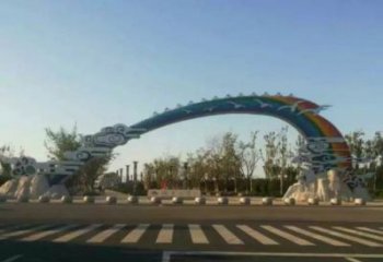 紅古云朵大門雕塑，公園美陳元素，不銹鋼云朵大門雕塑