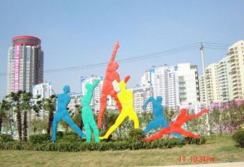 揭陽投籃雕塑，剪影工藝制作，不銹鋼體育人物雕塑