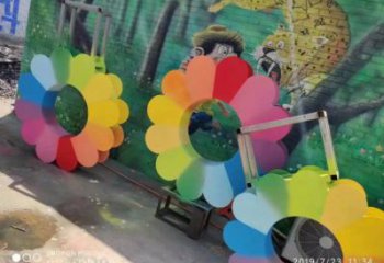 陽江金銀花雕塑廠家，景區雕塑，城市不銹鋼金銀花雕塑