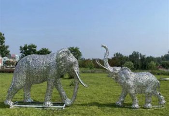 潮州鏤空大象雕塑制造商，動物擺件，透雕大象雕塑定制