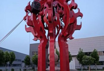 惠州火球雕塑，精神堡壘火球雕塑落地展示
