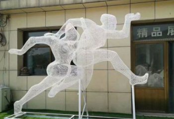 貴港鏤空體育雕塑供求，白鋼構件，鐵藝人物雕塑觀賞型