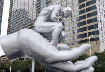 黔南沉思者雕塑，景觀雕塑，手托人物雕塑廠家提供