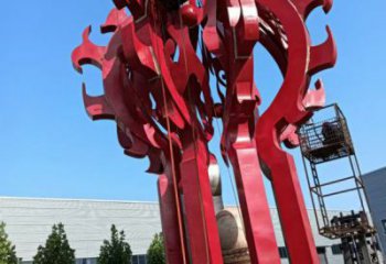 五指山火球雕塑，精神堡壘火球雕塑落地展示