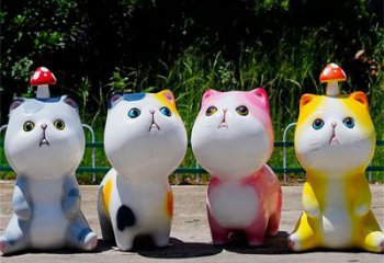 荊州房地產貓咪雕塑，仿古動漫雕塑，公園動物制造