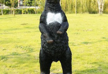 宜昌街道黑熊雕塑，仿真動物雕塑，古銅效果