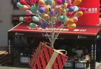 郴州氣球樹雕塑承接,美陳雕塑,玻璃鋼氣球樹雕塑制造