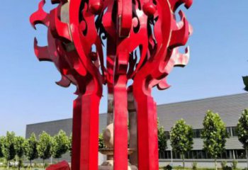 衡陽火球雕塑，精神堡壘火球雕塑落地展示