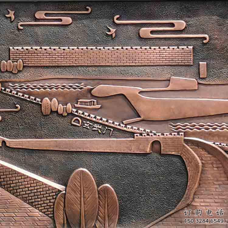 朝陽銅浮雕景墻雕塑，圓雕工藝