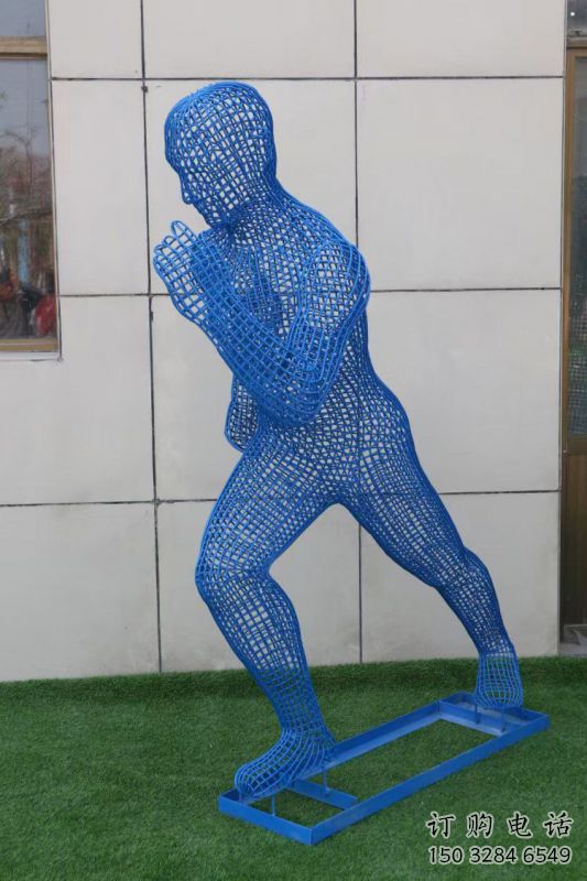 鞍山鏤空跑步雕塑，標識雕塑，烤漆鐵藝人物雕塑優選