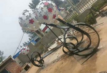 秦淮大型蒲公英坐凳雕塑，現代元素設計，不銹鋼坐凳雕塑