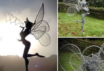 新余小精靈雕塑，抽象卡通雕塑，美陳人物擺件