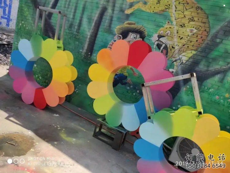 濟寧金銀花雕塑廠家，景區雕塑，城市不銹鋼金銀花雕塑