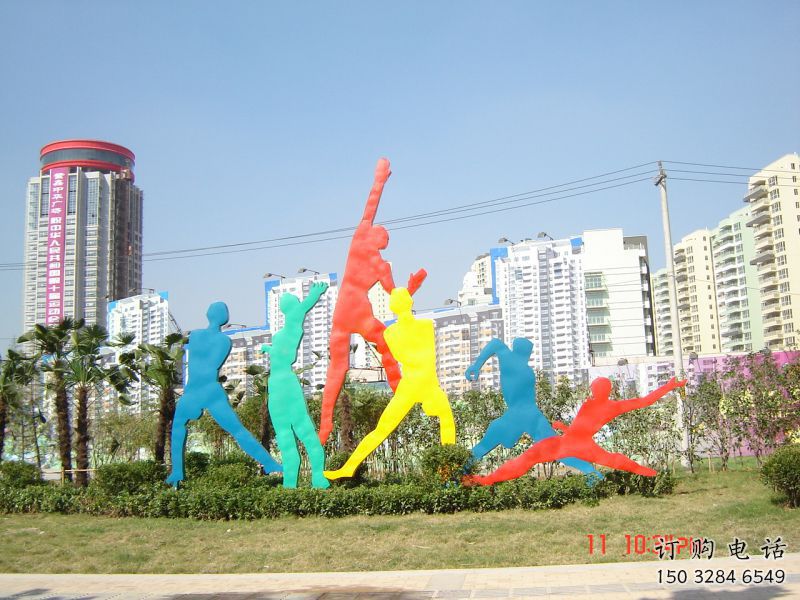 運城投籃雕塑，剪影工藝制作，不銹鋼體育人物雕塑