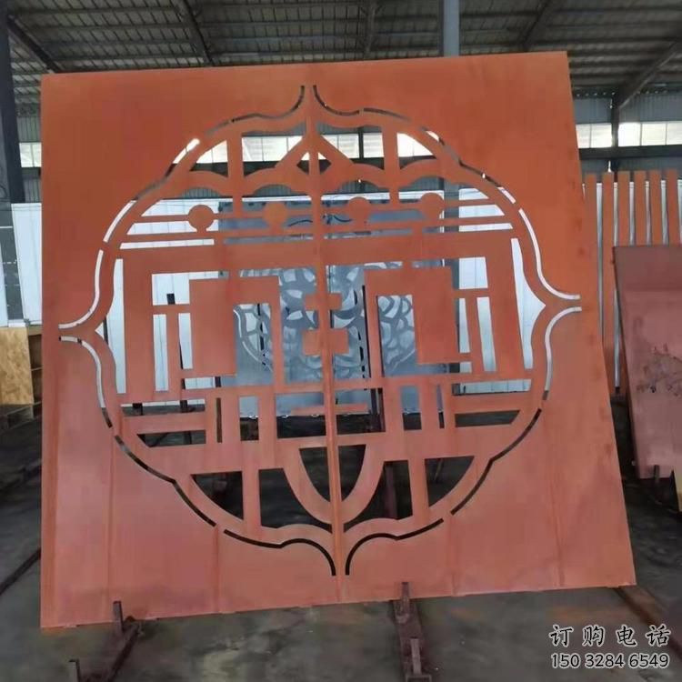 運城鏤空景墻雕塑，耐候鋼鏤空工藝設計