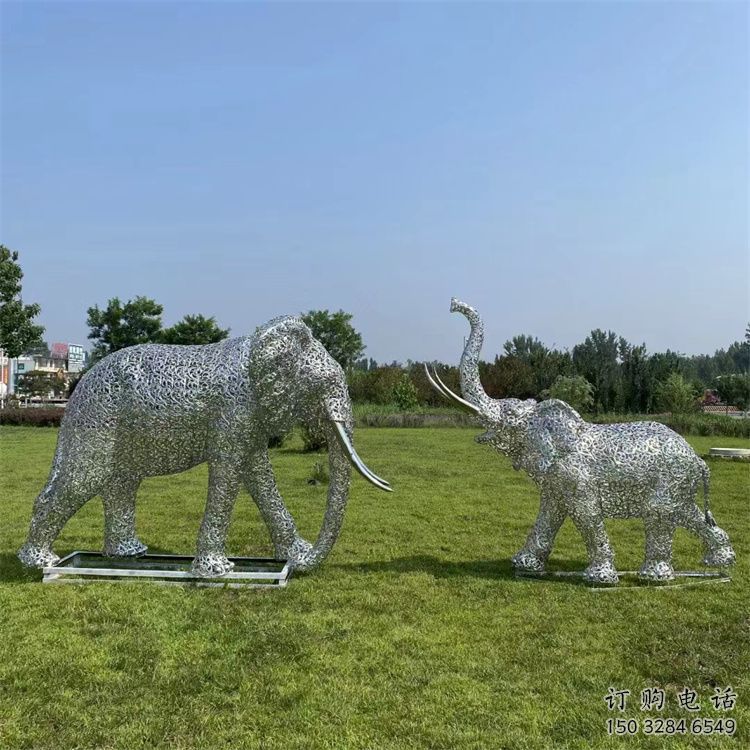 眉山鏤空大象雕塑制造商，動(dòng)物擺件，透雕大象雕塑定制