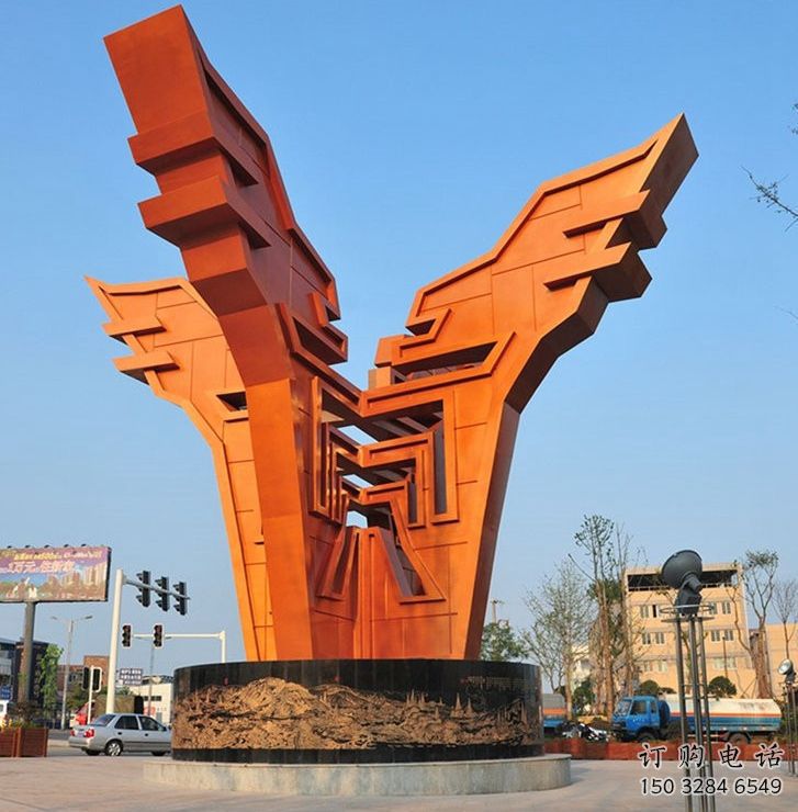 城市精神堡壘雕塑，抽象建筑元素，廣場景觀雕塑小品