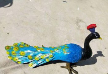 渭南彩繪孔雀雕塑制作選用，景區(qū)案例，動(dòng)物美陳雕塑