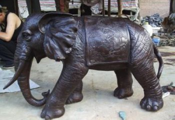 碑林庭院大象雕塑定做，廣場雕塑，室外銅大象雕塑提供