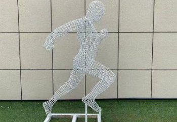 蓮湖鏤空運(yùn)動員雕塑訂做，城市雕塑，鐵藝體育人物雕塑廠