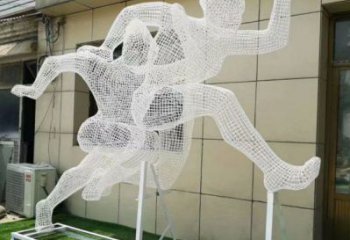 商洛鏤空健兒雕塑制造，校園雕塑，金屬鐵藝人物雕塑展品