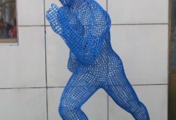 未央鏤空跑步雕塑，標識雕塑，烤漆鐵藝人物雕塑優選