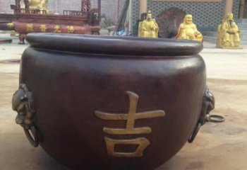樂山吉字銅缸雕塑-青銅鑄造