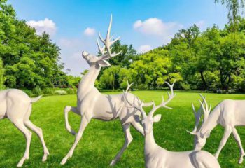 城關梅花鹿雕塑定價，景觀概念，玻璃鋼梅花鹿雕塑預定