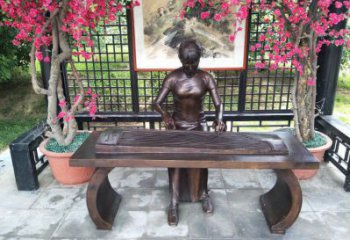 城關彈古箏雕塑廠家，景觀概念，民俗人物雕塑通用