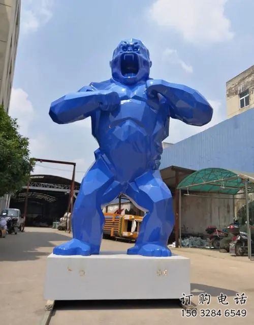 雙橋彩繪黑猩猩雕塑