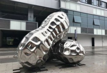 西山花生雕塑制造，白鋼構件，不銹鋼花生雕塑提供