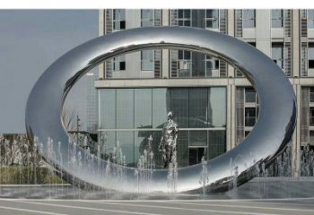 上城小區圓環雕塑,水簾噴泉雕塑,水景藝術效果