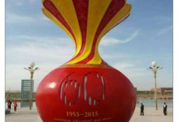 雙橋花瓶雕塑工廠選用,街道標識,玻璃鋼花瓶雕塑批發