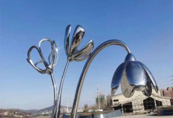 雙橋百合花雕塑承接，城市裝飾，大型不銹鋼百合花雕塑公司