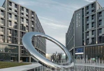 大渡口水簾圓環雕塑,直噴式旱地水景噴泉雕塑